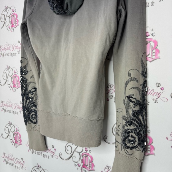 Guess sweater embroidered beads rhinestone jewels tattoo style ombré vintage - Picture 10 of 14